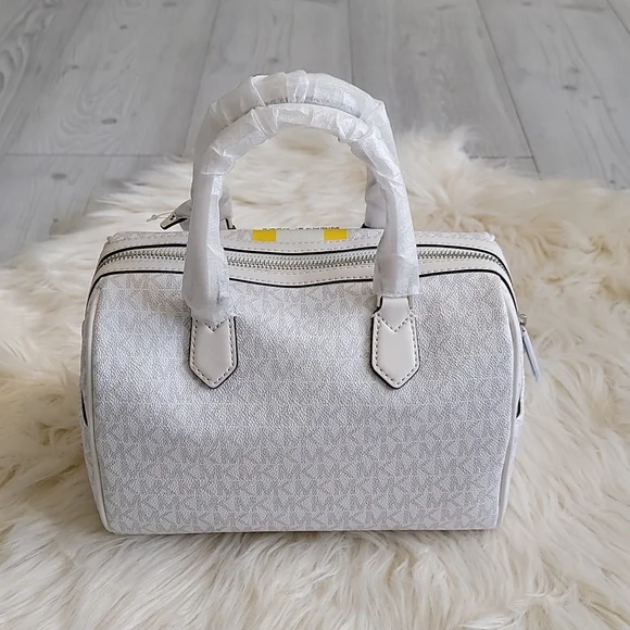 MICHAEL KORS Bedford Small Logo Stripe Satchel - Picture 3 of 11